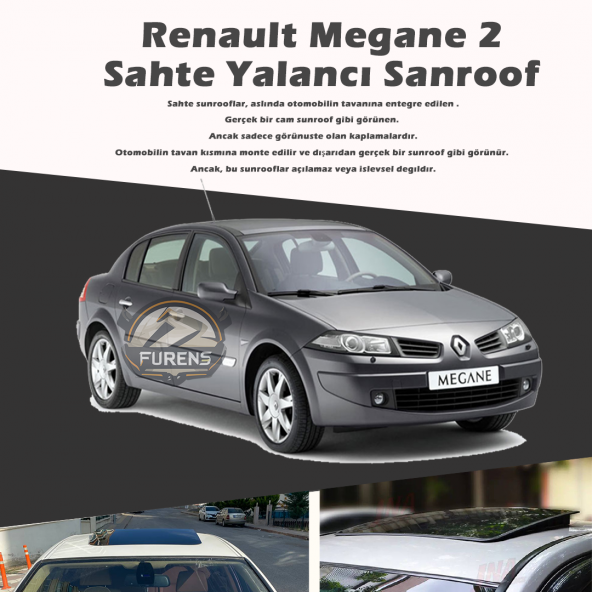 Renault Megane 2 Parlak Siyah Yalancı Çakma Sahte Sunroof ürün görseli 1