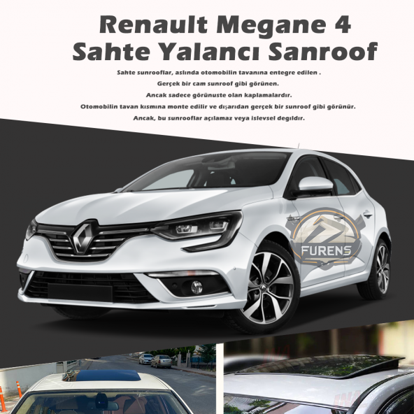 Renault Megane 4 Parlak Siyah Yalancı Çakma Sahte Sunroof ürün görseli 1