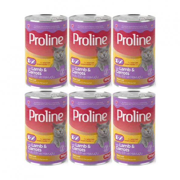 Proline Kuzu Etli ve Havuçlu Pate Et Parçalı Kedi Konservesi 395 Gr*6 Adet ürün görseli 1