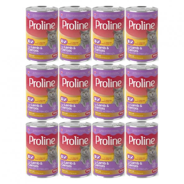 Proline Kuzu Etli ve Havuçlu Pate Et Parçalı Kedi Konservesi 395 Gr*12 Adet ürün görseli 1