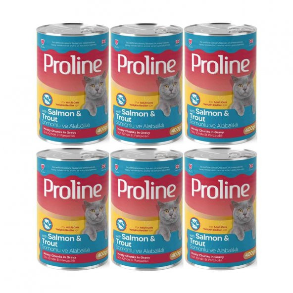 Proline Somonlu ve Alabalıklı Yetişkin Kedi Konservesi 400 Gr*6 Adet ürün görseli 1