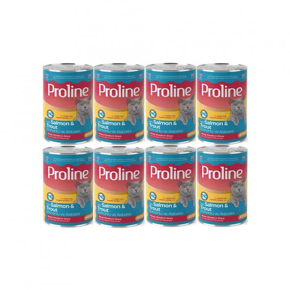 Proline Somonlu ve Alabalıklı Yetişkin Kedi Konservesi 400 Gr*8 Adet ürün görseli 1