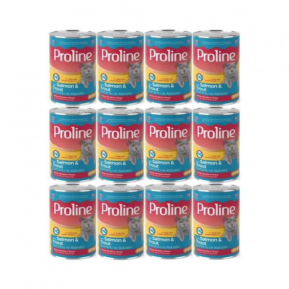 Proline Somonlu ve Alabalıklı Yetişkin Kedi Konservesi 400 Gr*12 Adet ürün görseli 1