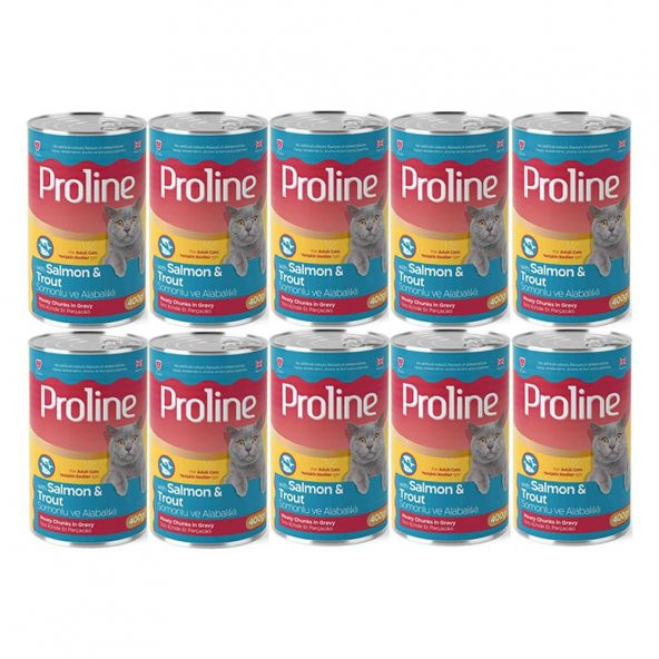 Proline Somonlu ve Alabalıklı Yetişkin Kedi Konservesi 400 Gr*10 Adet ürün görseli 1
