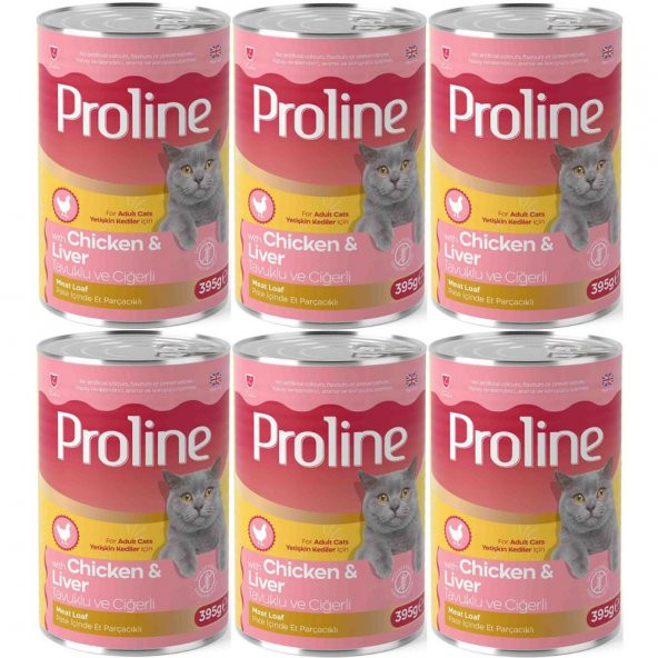 Proline Tavuklu ve Ciğerli Yetişkin Kedi Konservesi 395 Gr*6 Adet ürün görseli 1