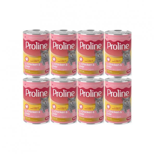 Proline Tavuklu ve Ciğerli Yetişkin Kedi Konservesi 395 Gr*8 Adet ürün görseli 1