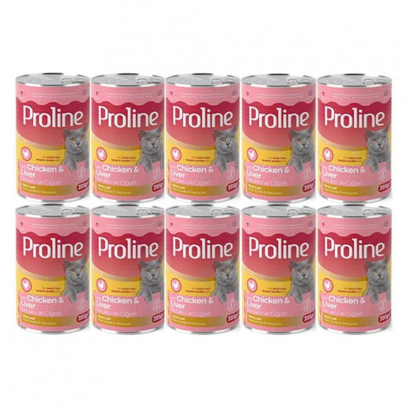 Proline Tavuklu ve Ciğerli Yetişkin Kedi Konservesi 395 Gr*10 Adet ürün görseli 1