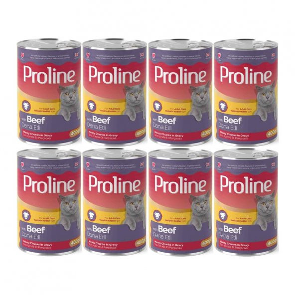 Proline Dana Etli Yetişkin Kedi Konservesi 400 Gr*8 Adet ürün görseli 1