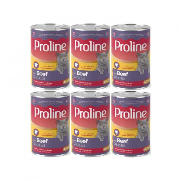 Proline Dana Etli Yetişkin Kedi Konservesi 400 Gr*6 Adet ürün görseli 1