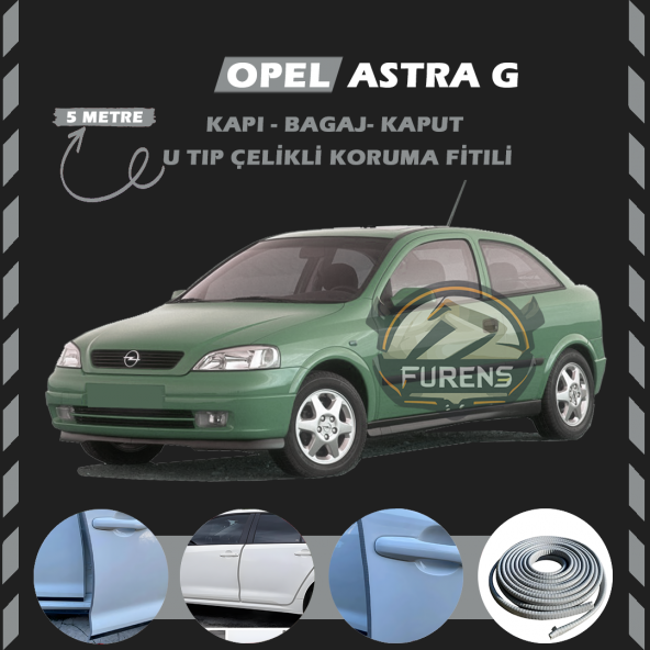 Opel Astra G Oto Araç Kapı Koruma Fitili 5metre Parlak Gri Renk ürün görseli 1