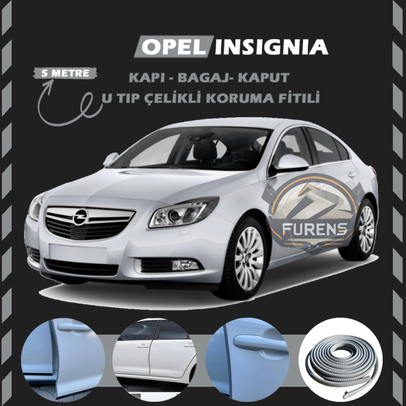 Opel İnsignia Oto Araç Kapı Koruma Fitili 5metre Parlak Gri Renk ürün görseli 1