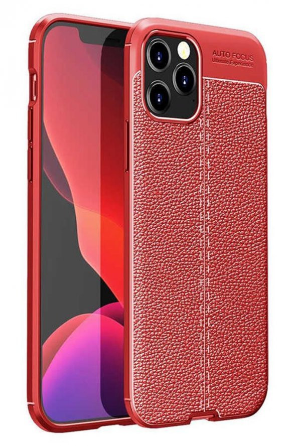 iPhone 11 Pro Kılıf Deri Desenli Kamera Korumalı Silikon ürün görseli 1