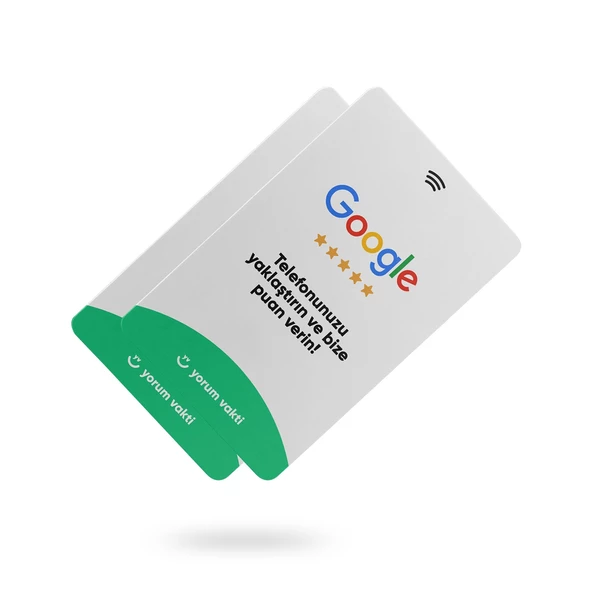 NFC ve QR Kodlu Google Yorum ve Puanlama Kartı 2'Lİ PAKET ürün görseli 1