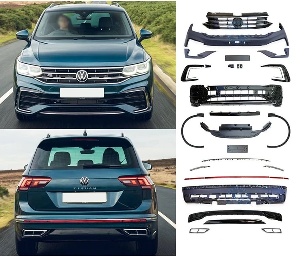 AUTOGP Vw tiguan body kit tampon seti R-line komple 2022+ ürün görseli 1