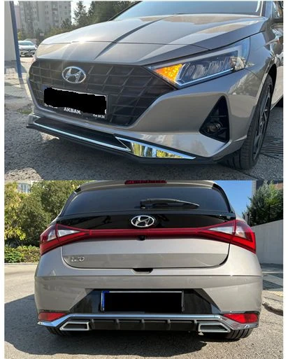 AUTOGP Hyundai i20 ön ve arka tampon koruması plastik 2020 / 2024 ürün görseli 1