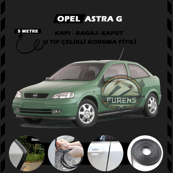 Opel Astra G Oto Araç Kapı Koruma Fitili 5metre Parlak Siyah Renk ürün görseli 1