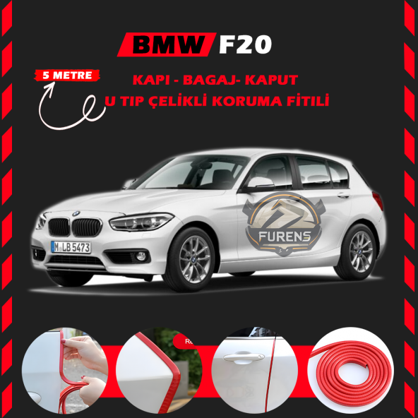 Bmw F20 Oto Araç Kapı Koruma Fitili 5metre Parlak Kırmızı Renk ürün görseli 1