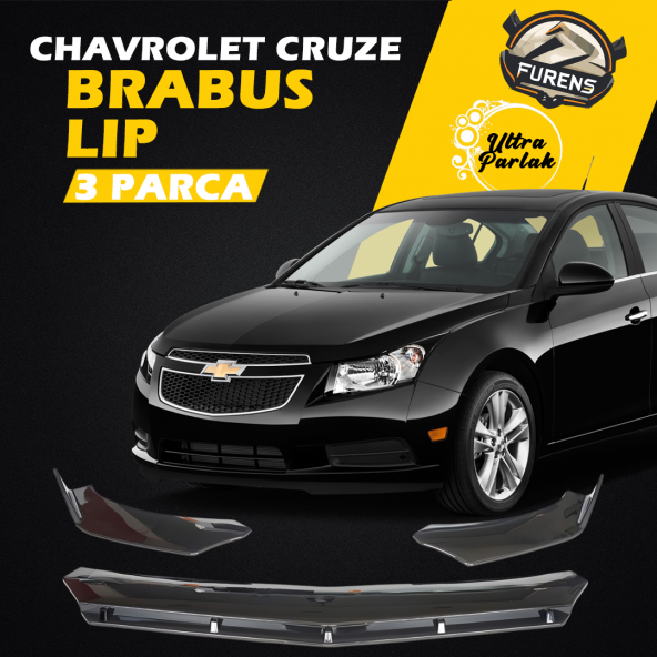 Chevrolet Cruze 2008-2016 Uyumlu Brabus Ön Lip 3 Parça Kanatlı Lip ürün görseli 1