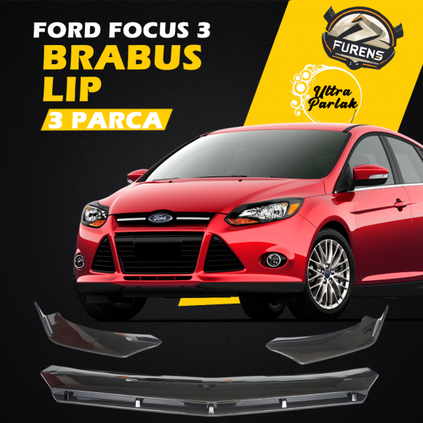 Ford Focus 3  3,5 Kasa Uyumlu Uyumlu Brabus Ön Lip 3 Parça Kanatlı Lip ürün görseli 1
