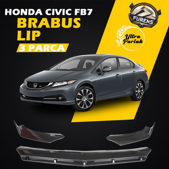 Honda Civic Fb7 2012-2016 Uyumlu Brabus Ön Lip 3 Parça Kanatlı Lip ürün görseli 1