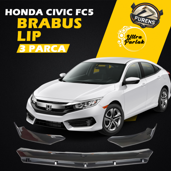 Honda Civic Fc5 Fk7 Uyumlu Brabus Ön Lip 3 Parça Kanatlı Lip ürün görseli 1
