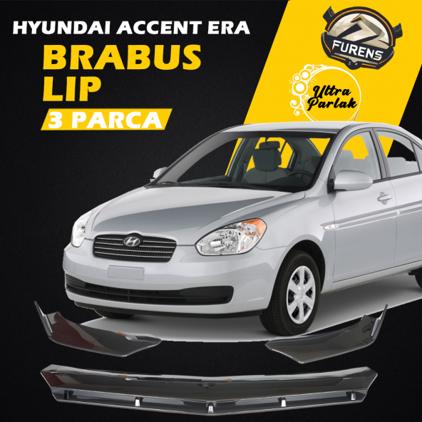 Hyundai Accent Era Uyumlu Brabus Ön Lip 3 Parça Kanatlı Lip ürün görseli 1