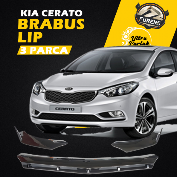 Kia Cerato 2016-2019 Uyumlu Brabus Ön Lip 3 Parça Kanatlı Lip ürün görseli 1