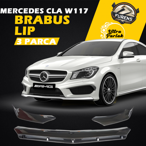 Mercedes Benz Cla W117 2013-2017 Uyumlu Brabus Ön Lip 3 Parça Kanatlı Lip ürün görseli 1