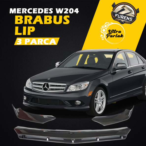 Mercedes Benz W204 2007-2014 Uyumlu Brabus Ön Lip 3 Parça Kanatlı Lip ürün görseli 1
