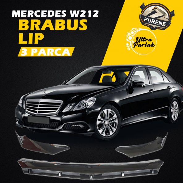 Mercedes Benz W212 2009-2016 Uyumlu Brabus Ön Lip 3 Parça Kanatlı Lip ürün görseli 1