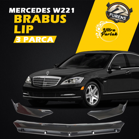 Mercedes Benz W221 2010-2013 Uyumlu Brabus Ön Lip 3 Parça Kanatlı Lip ürün görseli 1