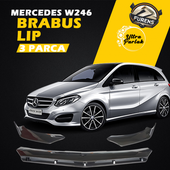 Mercedes Benz W246 2012-2018 Uyumlu Brabus Ön Lip 3 Parça Kanatlı Lip ürün görseli 1
