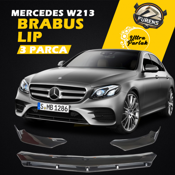 Mercedes W213 2017-2020 E Serisi Uyumlu Brabus Ön Lip 3 Parça Kanatlı Lip ürün görseli 1