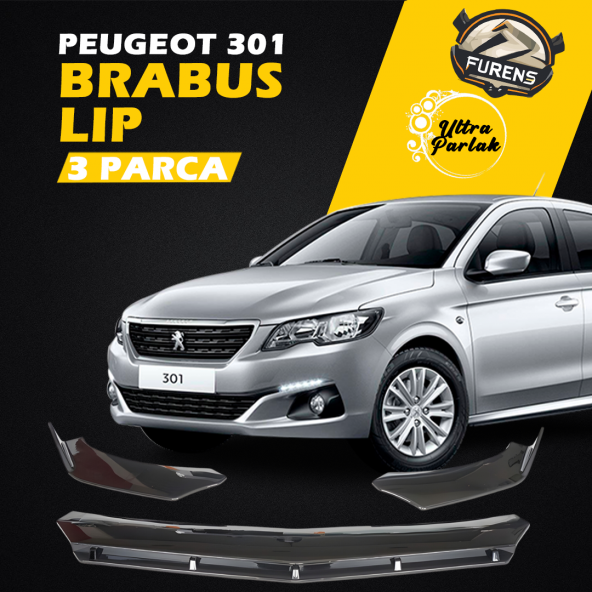 Peugeot 301 2012-2019 Uyumlu Brabus Ön Lip 3 Parça Kanatlı Lip ürün görseli 1