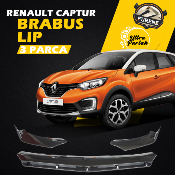 Renault Captur 2013-2017 Uyumlu Brabus Ön Lip 3 Parça Kanatlı Lip ürün görseli 1