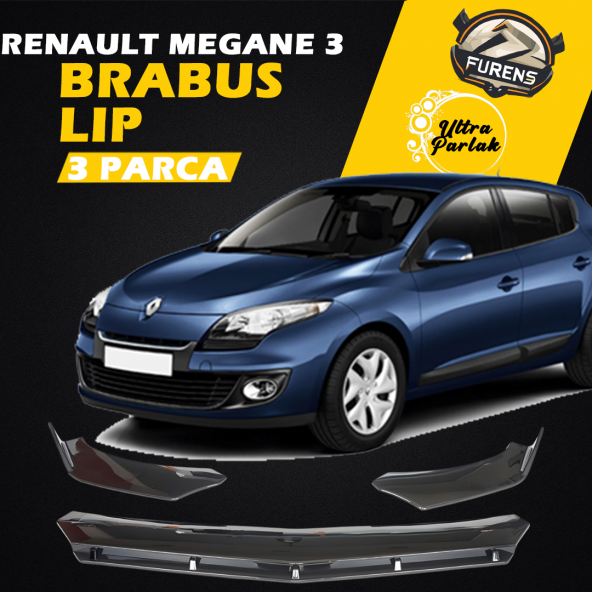 Renault Megane 3 Uyumlu Brabus Ön Lip 3 Parça Kanatlı Lip ürün görseli 1