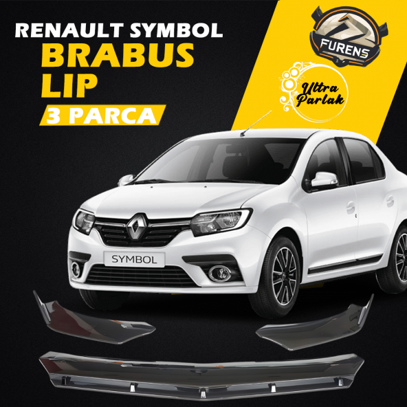 Renault Symbol 2013-2020 Uyumlu Brabus Ön Lip 3 Parça Kanatlı Lip ürün görseli 1