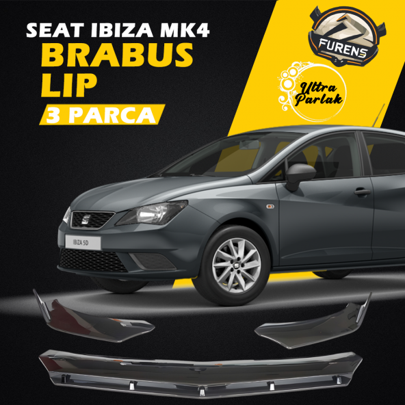 Seat Ibiza Mk4 2009-2017 Uyumlu Brabus Ön Lip 3 Parça Kanatlı Lip ürün görseli 1