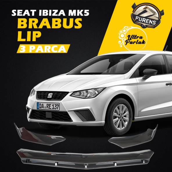Seat Ibiza Mk5 2017 Sonrası Uyumlu Brabus Ön Lip 3 Parça Kanatlı Lip ürün görseli 1