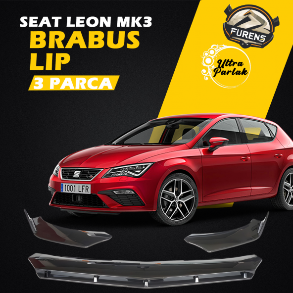 Seat Leon Mk3 Mk3.5 Uyumlu Brabus Ön Lip 3 Parça Kanatlı Lip ürün görseli 1