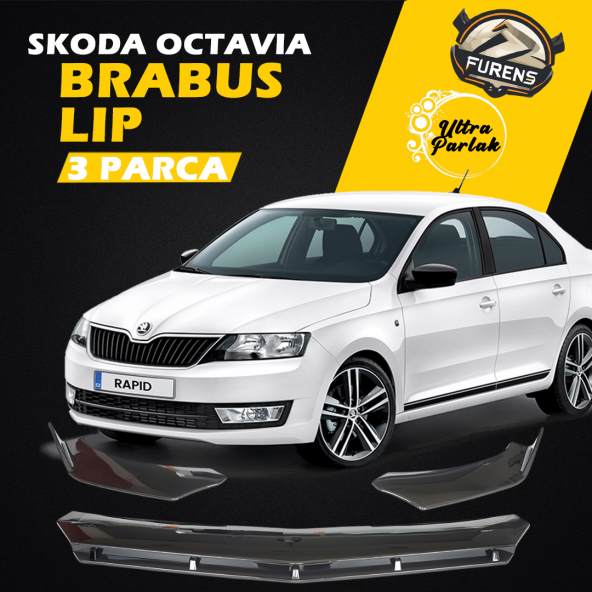 Skoda Octavia 2013-2020 Uyumlu Brabus Ön Lip 3 Parça Kanatlı Lip ürün görseli 1