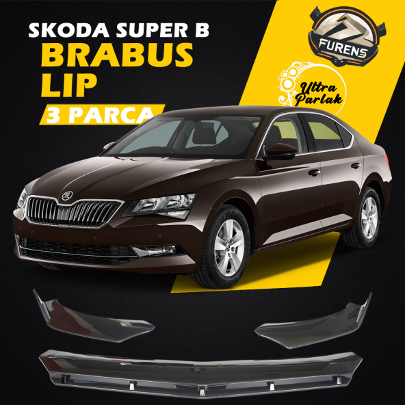 Skoda Superb Mk3 2015-2021 Uyumlu Brabus Ön Lip 3 Parça Kanatlı Lip ürün görseli 1