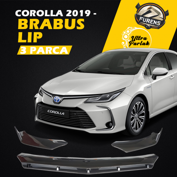 Toyota Corolla 2019 Uyumlu Brabus Ön Lip 3 Parça Kanatlı Lip ürün görseli 1