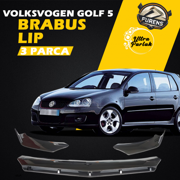 Vw Golf 5 2003-2009 Uyumlu Brabus Ön Lip 3 Parça Kanatlı Lip ürün görseli 1