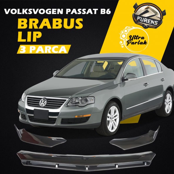 Vw Passat B6 2005-2010 Uyumlu Brabus Ön Lip 3 Parça Kanatlı Lip ürün görseli 1