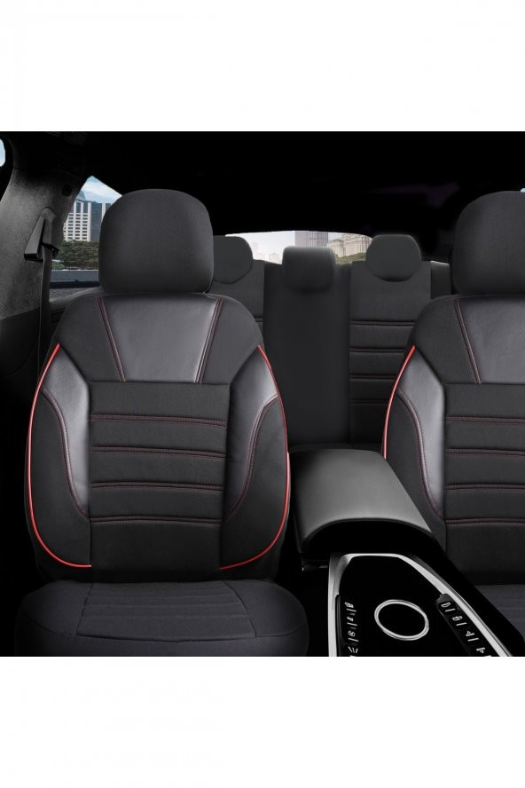 Z&C MAXTECH  Focus 1 Deri Detaylı Özel Tasarım Oto Koltuk Kılıfı Seti Simple ürün görseli 1