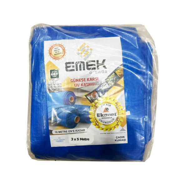 Emek Çadır Kumaşı Branda Tente UV Güneşlik Gölgelik Koruma Yağmur Su Geçirmez - 3x5 Metre - 1 Paket ürün görseli 1