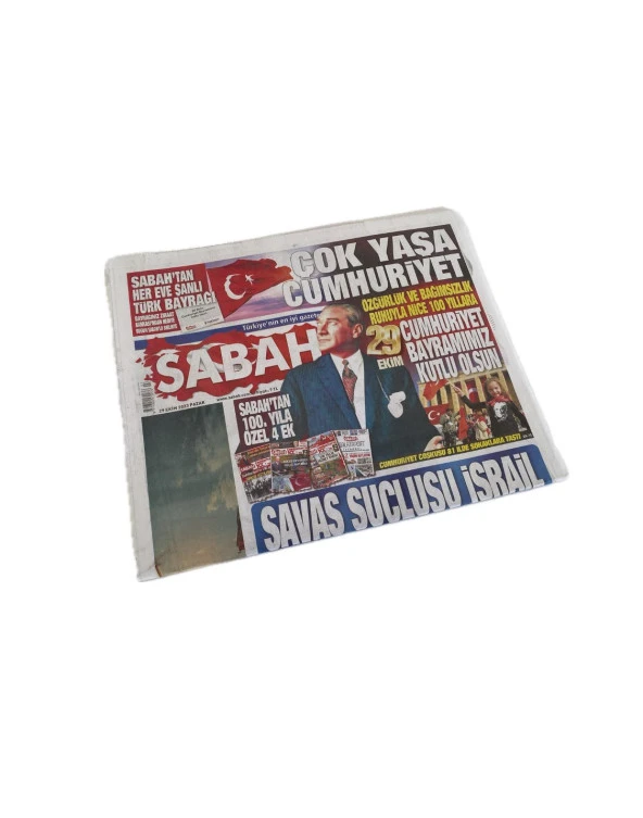 29 Ekim 2023 Sabah Gazetesi - Cumhuriyetin İlanı 100. Yıl Gazetesi ürün görseli 1