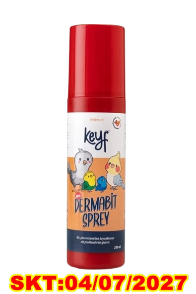 Keyf Maxi Dermabit Sprey 200 ml Bird Muhabbet Kuşu Tüy ve Deri Bakım Spreyi - Bit Pire Kaşınma Önleyici Kuş Spreyi ürün görseli 1
