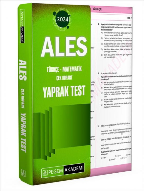 ALES Çek Kopart Yaprak Test Pegem Yayınları ürün görseli 1